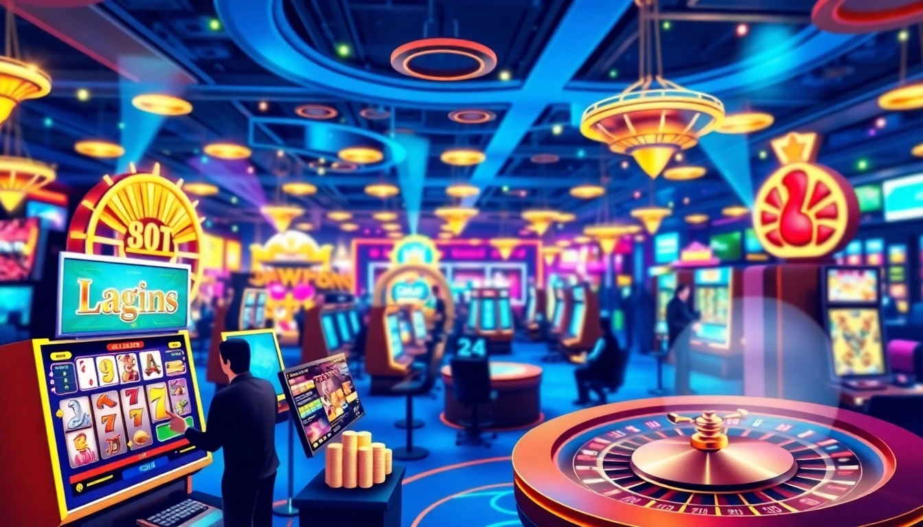Engaging visual of online casinos for California with dynamic games and vibrant atmosphere