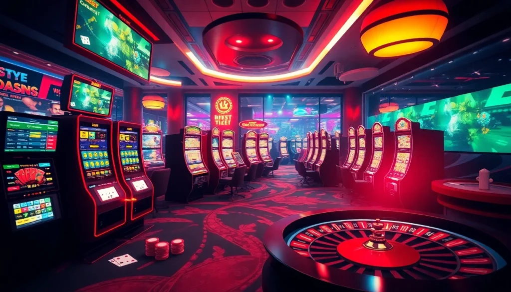 Experience thrilling online gambling action at 12bet with vibrant casino visuals and gaming elements.