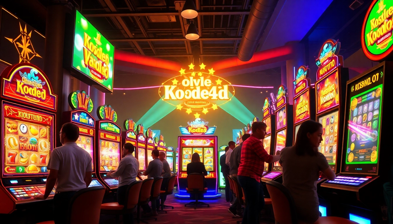 Experience the excitement of Kode4d slots in a vibrant casino setup.