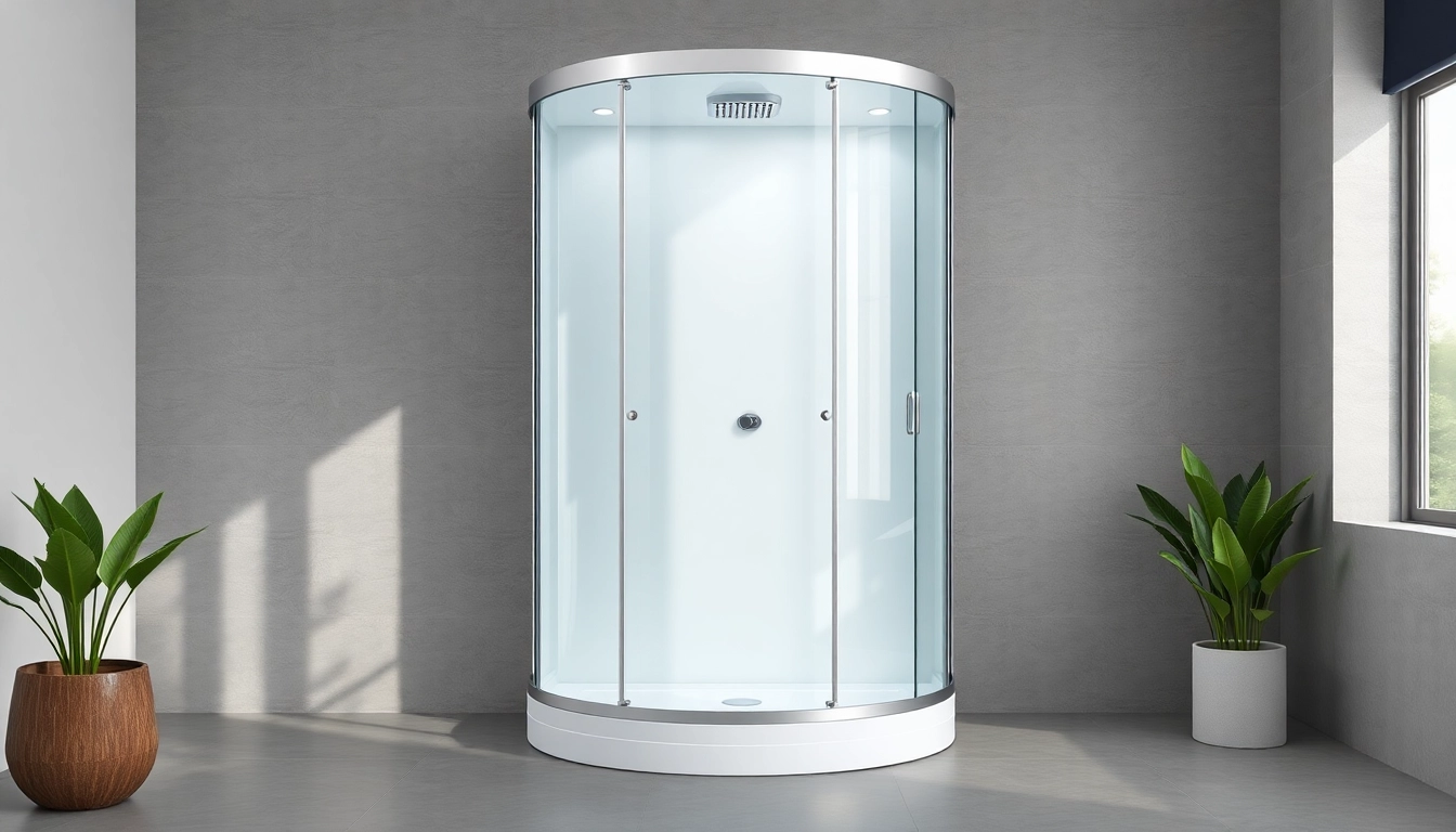 Duschkabine 90x90 komplett in modernem Badezimmer, stilvolles Design und klare Linien.