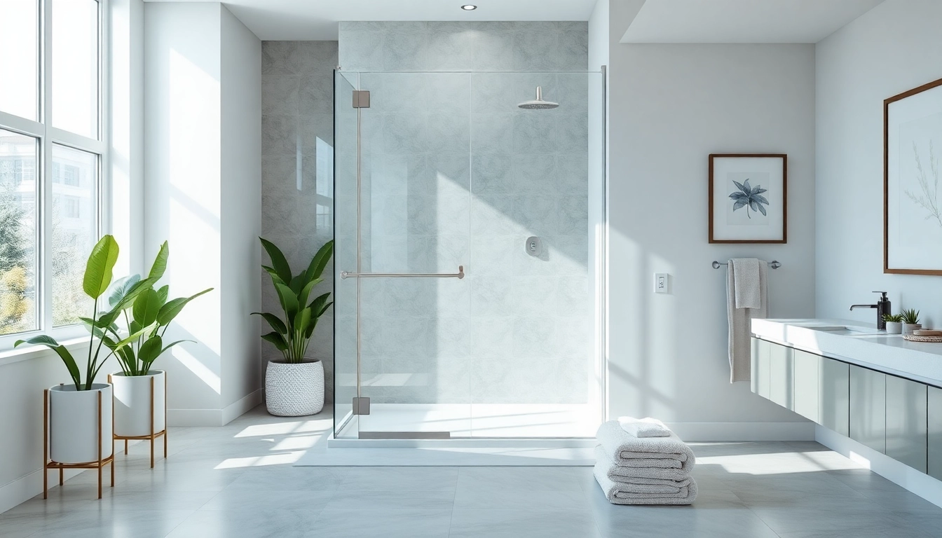 Elegant shower screen door enhancing a luxurious bathroom ambiance with modern design features.