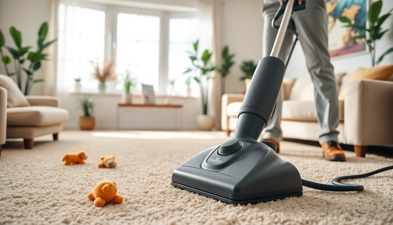 Ensure effective pet odor carpet cleaning by a professional technician in a bright living room.