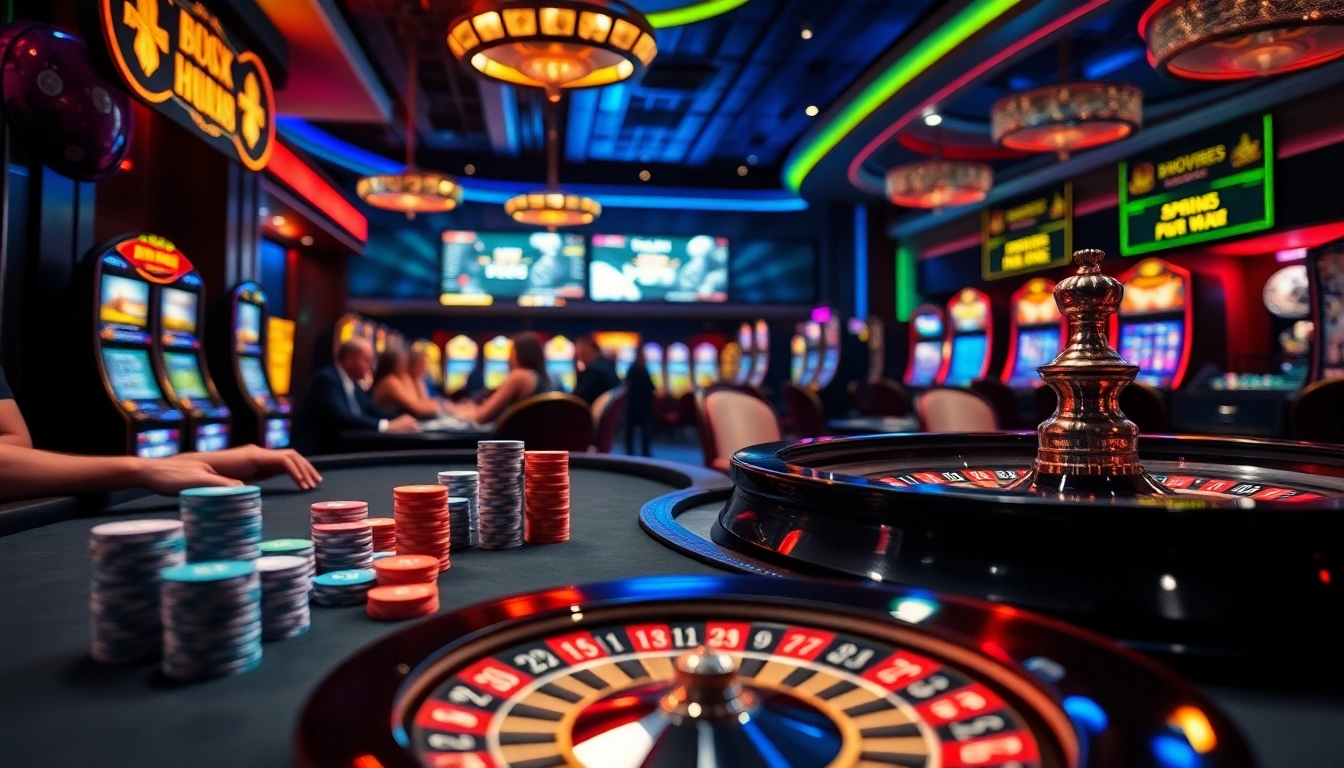 Experience the thrill of the 88xx bet on a vibrant casino floor filled with players and exciting games.