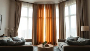 Stijlvolle verduisterende gordijnen in een moderne woonkamer met natuurlijk licht