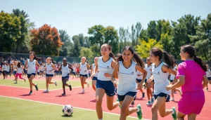 Girls engaging in Multi Sports Camps for Girls showcasing teamwork and athleticism.
