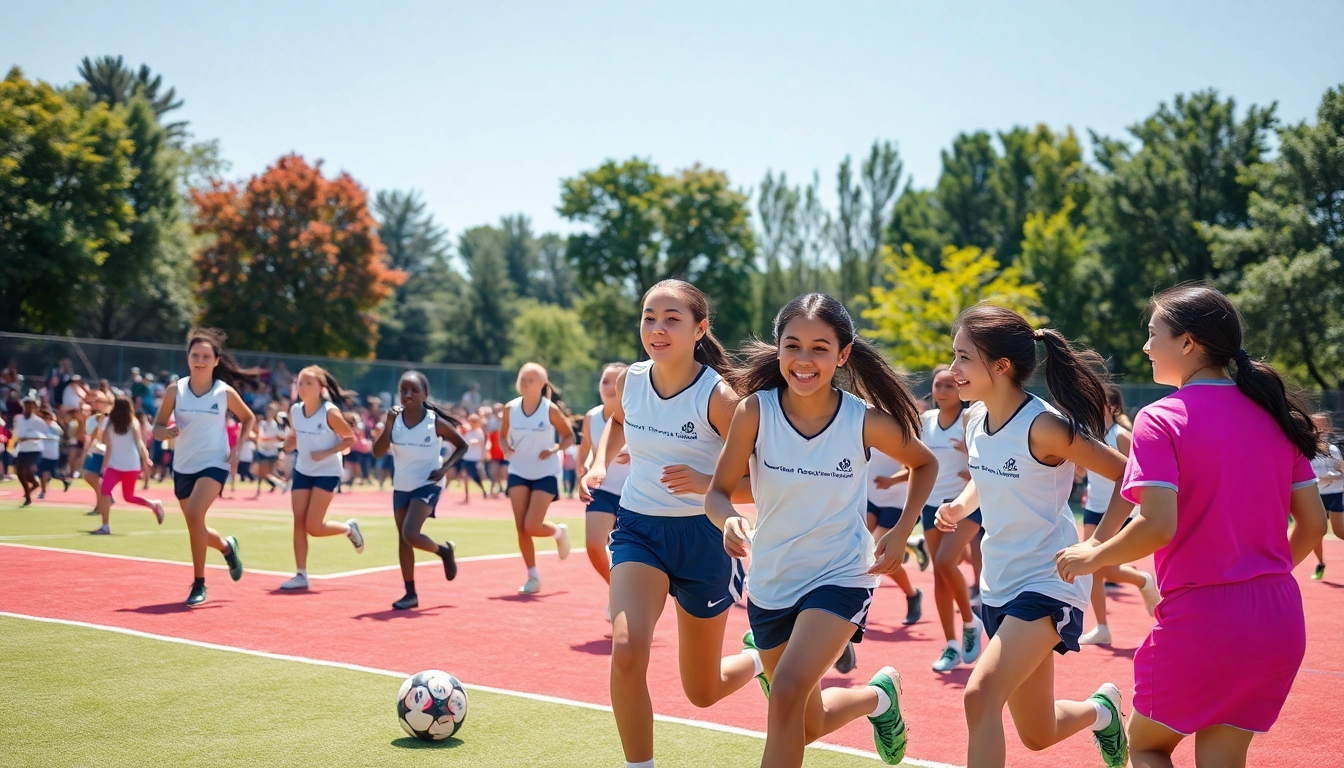 Girls engaging in Multi Sports Camps for Girls showcasing teamwork and athleticism.