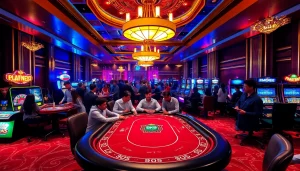 Players enjoying the excitement of BK8 casino games in an upscale atmosphere.