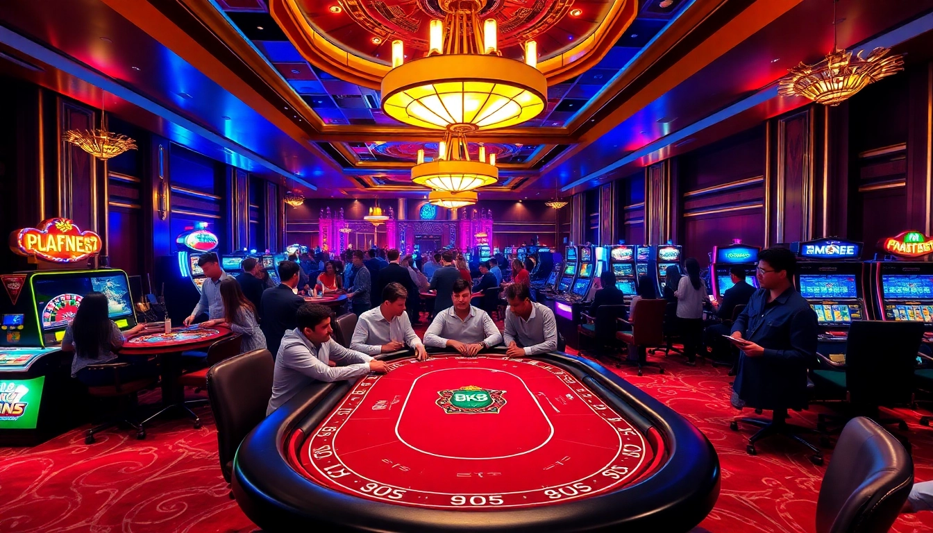 Players enjoying the excitement of BK8 casino games in an upscale atmosphere.