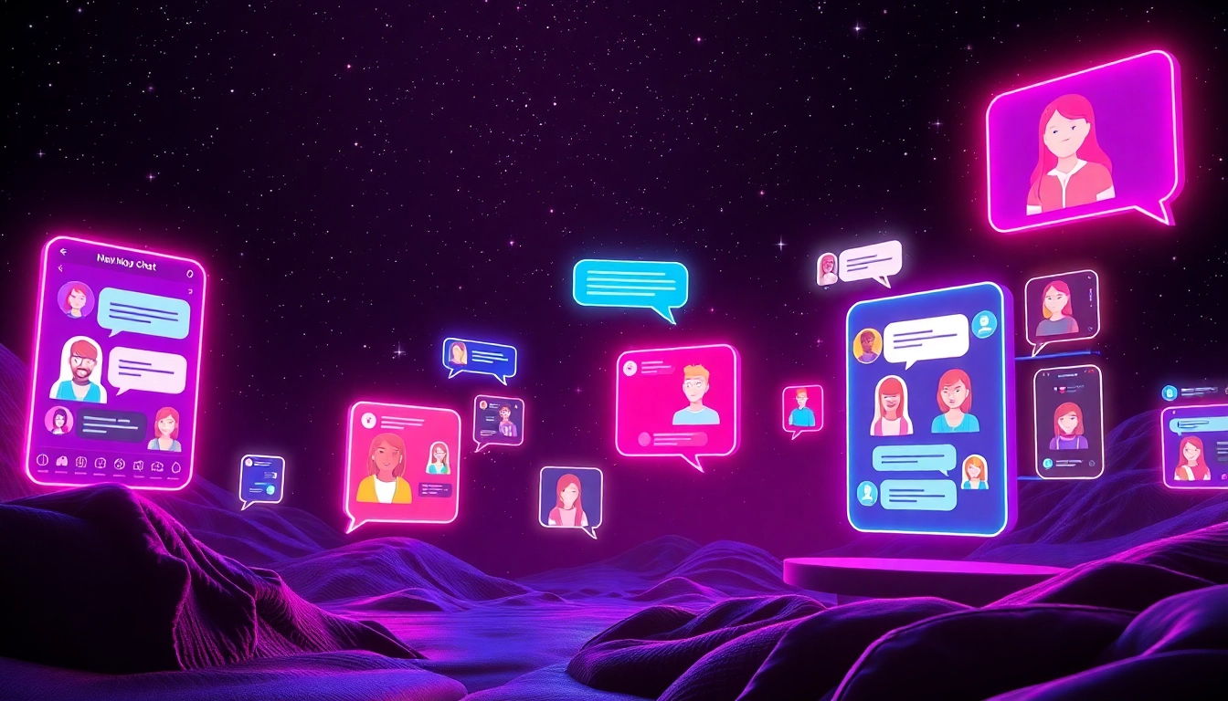 Engaging NSFW AI chat interactive scene highlighting futuristic chat platforms.