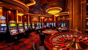 Exciting view of slot depo 5rb machines and vibrant casino ambiance.