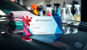 Gift certificate for car detailing showcasing its value and allure for car lovers.
