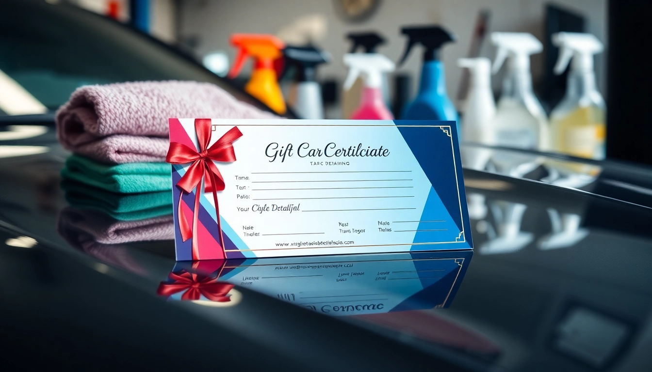 Gift certificate for car detailing showcasing its value and allure for car lovers.