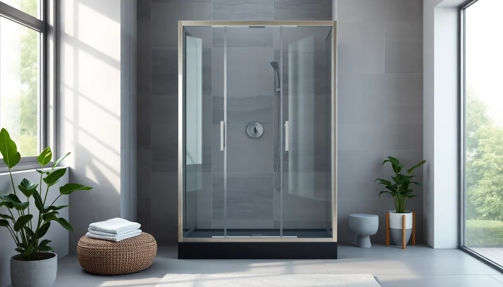 Duschkabine 100x100 im modernen Badezimmer, elegant und einladend gestaltet.