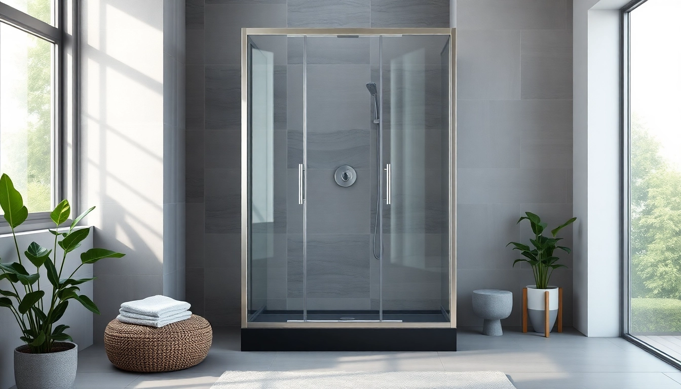 Duschkabine 100x100 im modernen Badezimmer, elegant und einladend gestaltet.