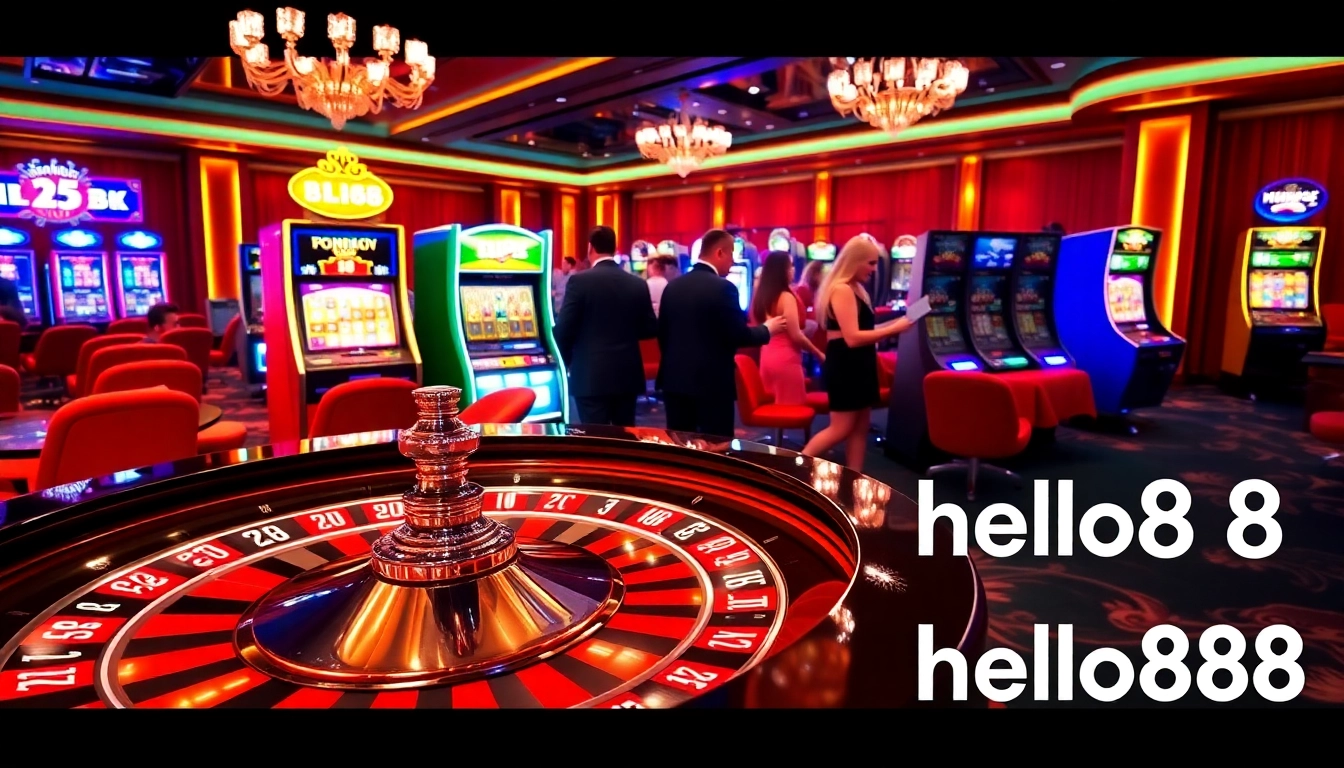 hello88 players betting at a roulette table in a luxurious casino environment