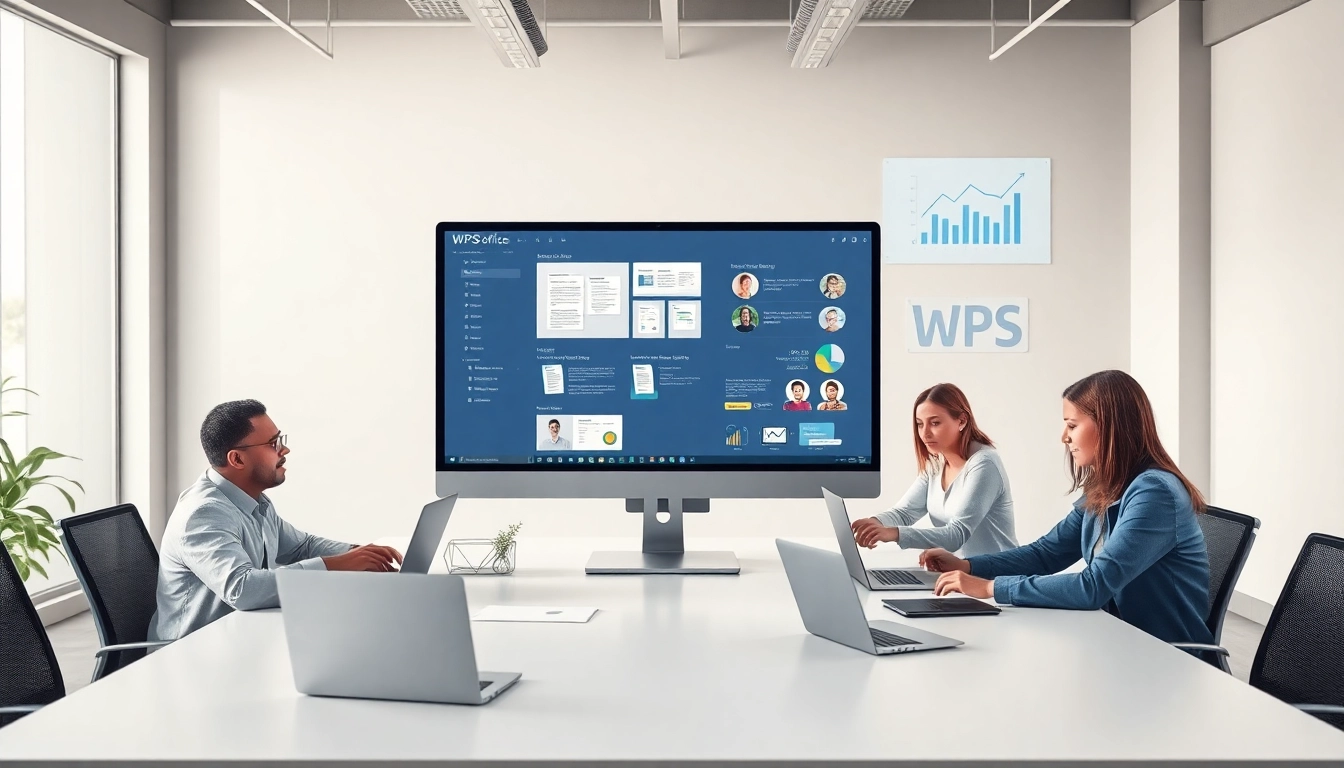 展示多元专业人士使用 WPS官网 办公工具的协作工作区。