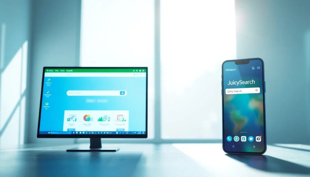 Comparative view of OnlySearch vs JuicySearch interfaces showcasing user-friendly features