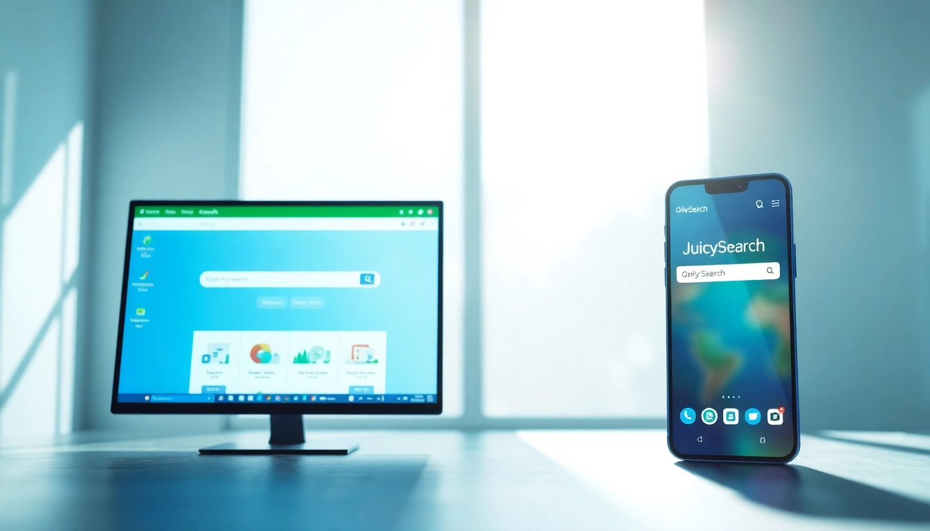 Comparative view of OnlySearch vs JuicySearch interfaces showcasing user-friendly features