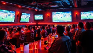 Exciting sports betting atmosphere featuring fans and 토토스토리 highlights.