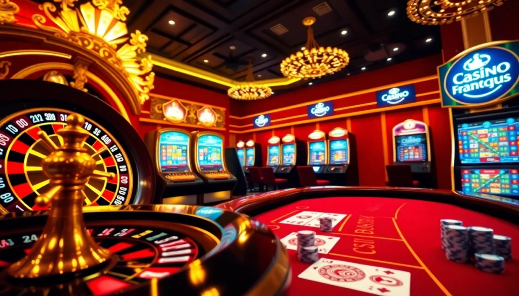 Vivez des sensations fortes et de l'excitation dans un Casino en Ligne Français avec des tables élégantes et des machines à sous vibrantes.