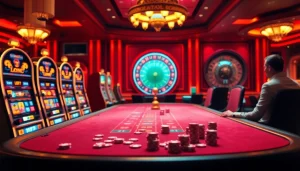 Experience thrilling gameplay at Hoki77 with a vibrant casino scene filled with action.