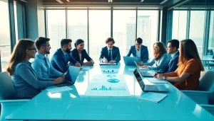 Explore vital competitive intelligence faqs in a dynamic business meeting with interactive charts.