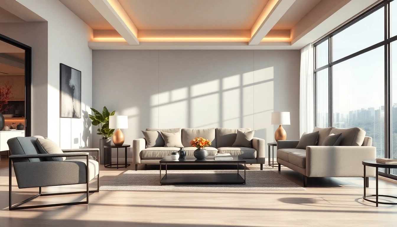 Sleek Illumination highlighting modern furnishings in a stylishly lit interior