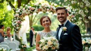 Carmel wedding photography capturing a couple's joyful moments in a beautiful garden setting.