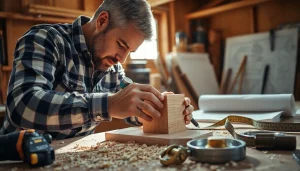 Learn carpentry apprenticeship in a professional workshop with craftsmen at work.