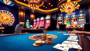 Gagnez gros au casino en ligne Français avec des joueurs captivés par des tables de roulette et de machines à sous élégantes.