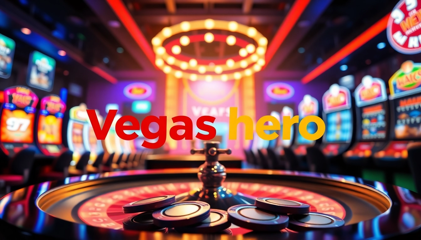 Engaging scene at Vegas hero online casino highlighting vibrant gaming ambience.