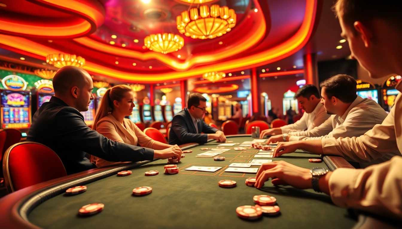 Rasakan keseruan permainan kasino bbni4d dengan pemain bertaruh di meja poker yang memikat.