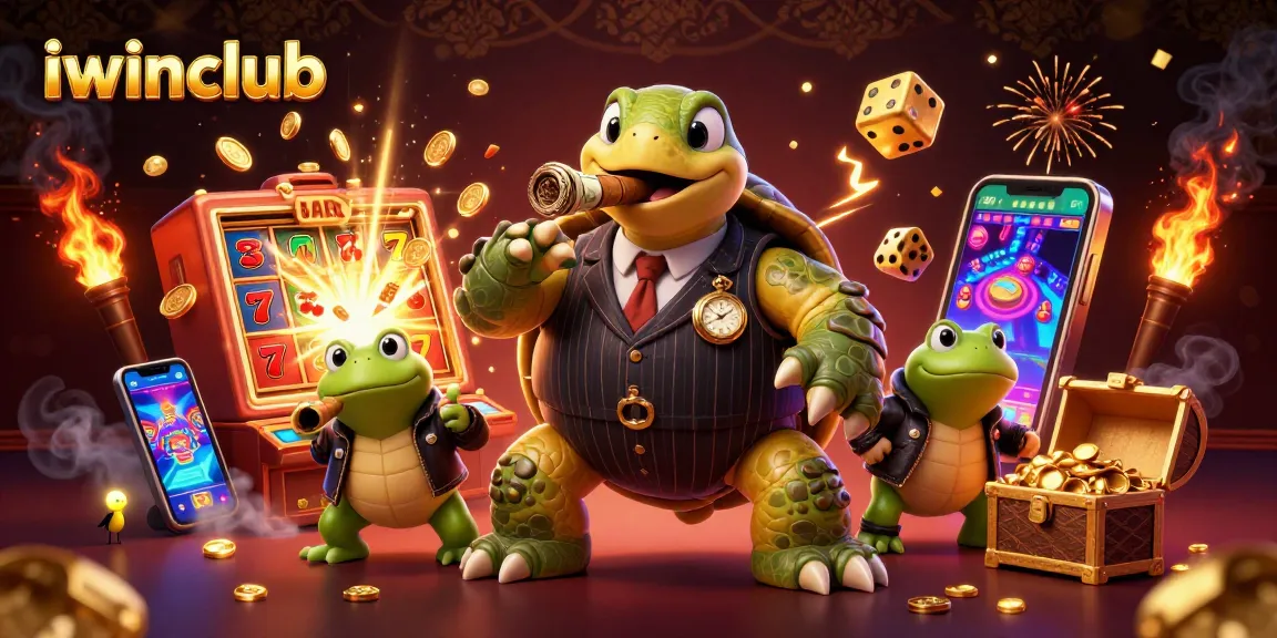 Experience thrilling gaming action at iwinclub with a vibrant illustration of a dynamic casino scene.
