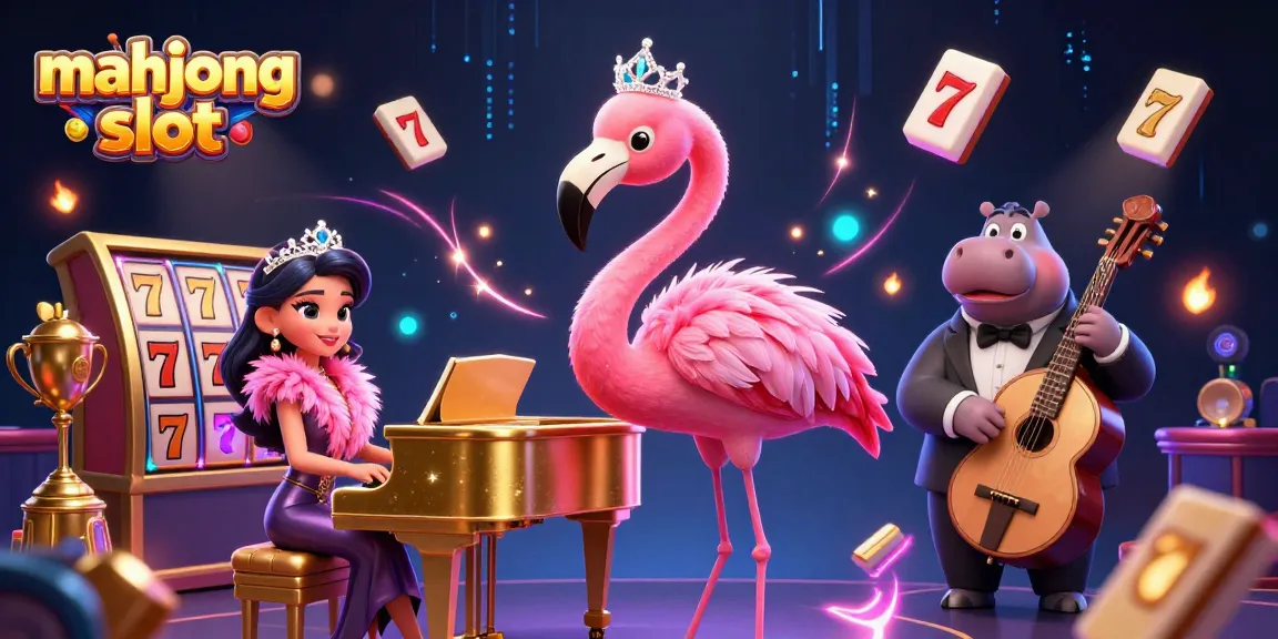 Spin to win with Mahjong slot in an immersive casino scene featuring vibrant characters and dynamic game elements.
