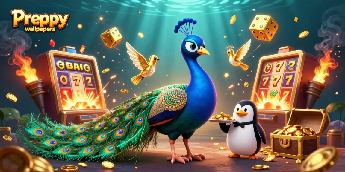 Engage with preppy wallpapers while enjoying vibrant casino elements in this dynamic illustration.