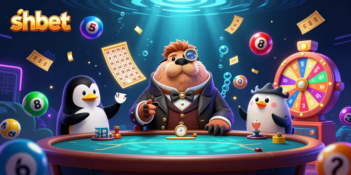 Experience shbet's vibrant underwater casino scene with a jolly walrus and colorful lottery elements.