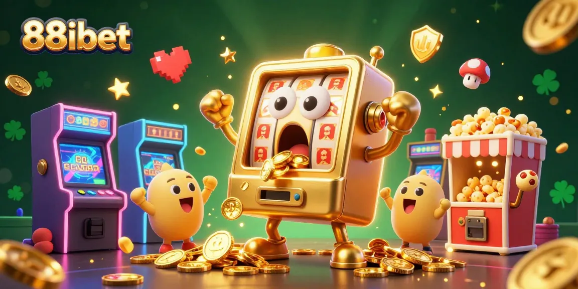 88ibet celebrates a jackpot winning moment with lively slot machines and vibrant gaming elements.