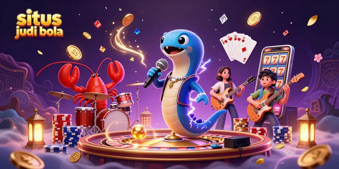 Engage with an underwater casino scene featuring situs judi bola and vibrant 3D characters delivering a thrilling gaming experience.