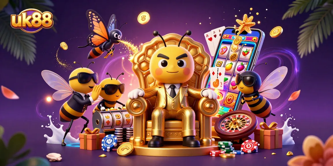 Experience the excitement of uk88 with a vibrant casino scene featuring a bumblebee mob boss.