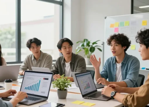 Entrepreneurs collaborating at https://www.startsomethingpc.com startup incubator, fostering innovative business ideas.