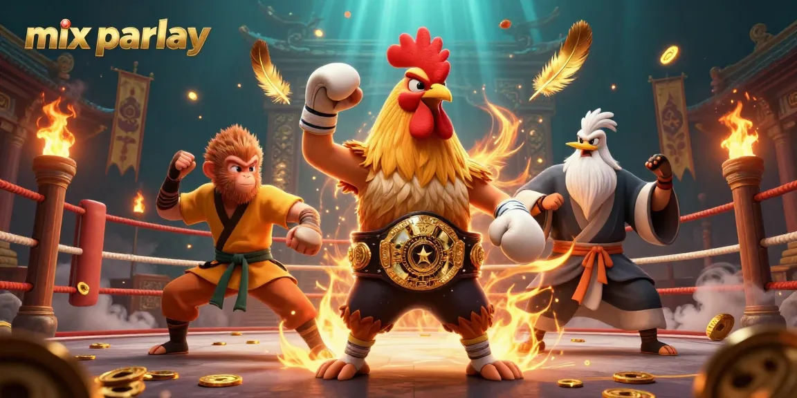 Engage in exciting mix parlay betting strategies with animated characters in a vibrant arena.