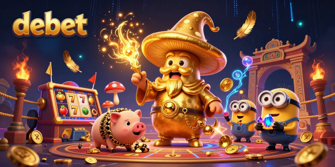 Engage in golden adventures with debet's magical casino experience featuring lucky slot reels and treasure sniffing.