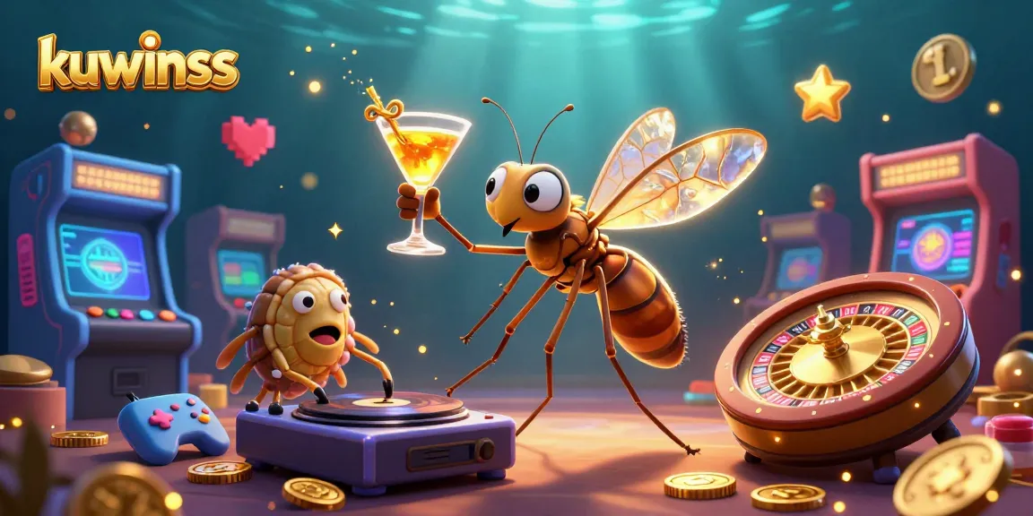 Kuwinss showcases a vibrant 3D casino scene with unique characters and dynamic gaming elements.