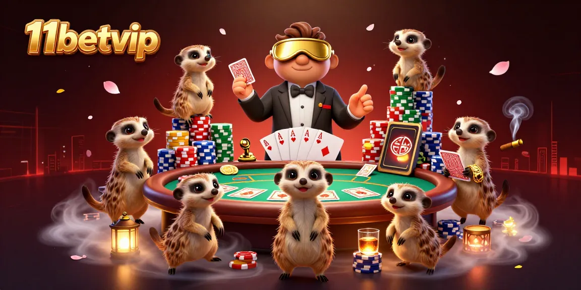 Experience vibrant gaming action with 11betvip and a colony of meerkats running a lively casino.